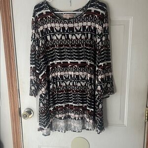 Philosophy Black and White Patterned Blouse